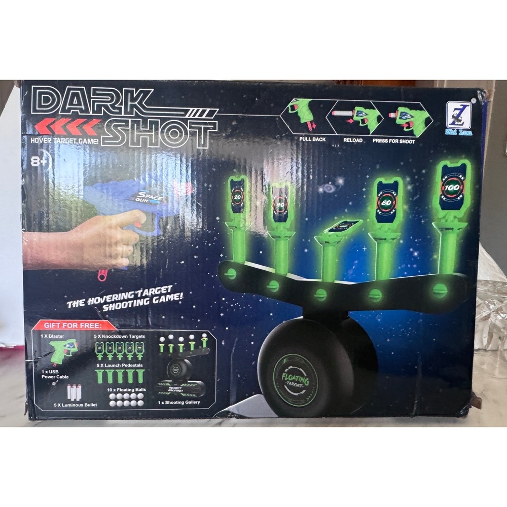Zhi Lun Dark Shot Hover Target Shooting Game Glow in the Dark Space Gun Set